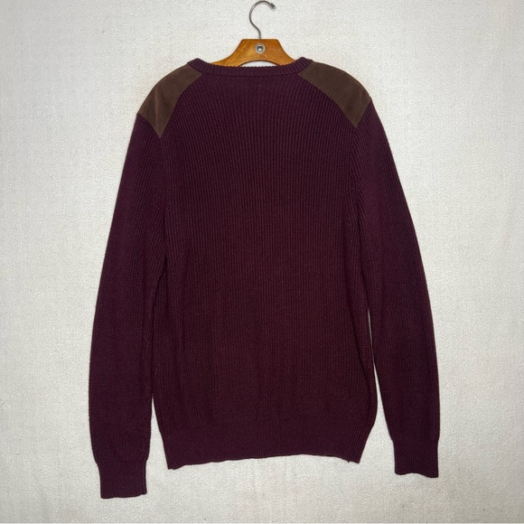 Jcrew Mens Ribbed Woodsman Maroon Long Sleeve Pullover Sweater Size XL - Picture 6 of 8